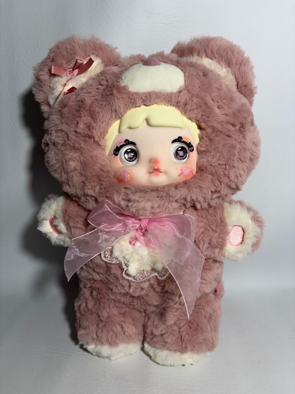 Hi TOY Nommi Goodnight Bear Series Plush Doll Pink Accompanying Moon 13” Tall